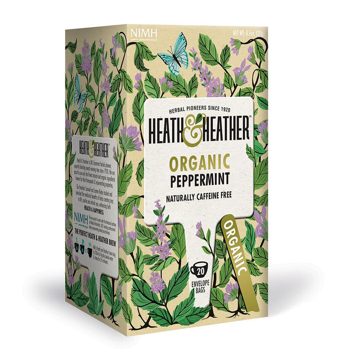 Heath & Heather Organic Peppermint 20 Bags x 6