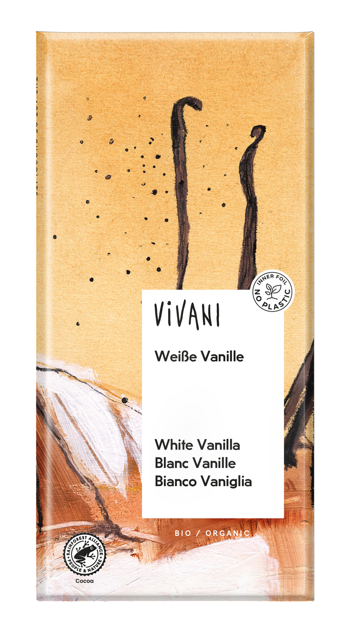 Vivani White Chocolate & Vanilla Bar 10 x 100g