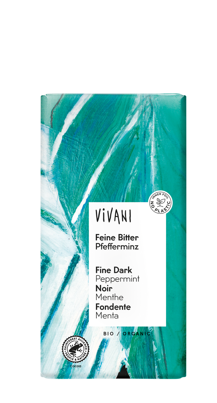 Vivani Dark Chocolate & Peppermint Bar 10 x 100g