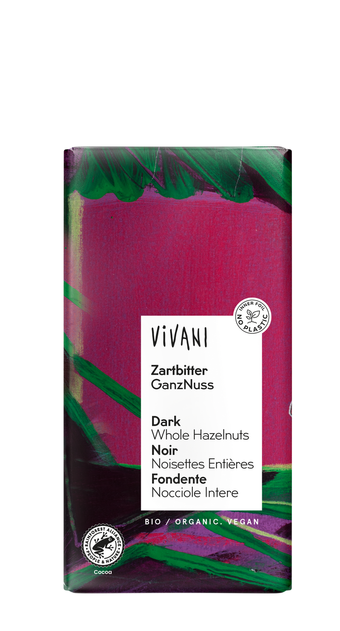 Vivani Dark Chocolate & Haselnut Bar 10 x 100g