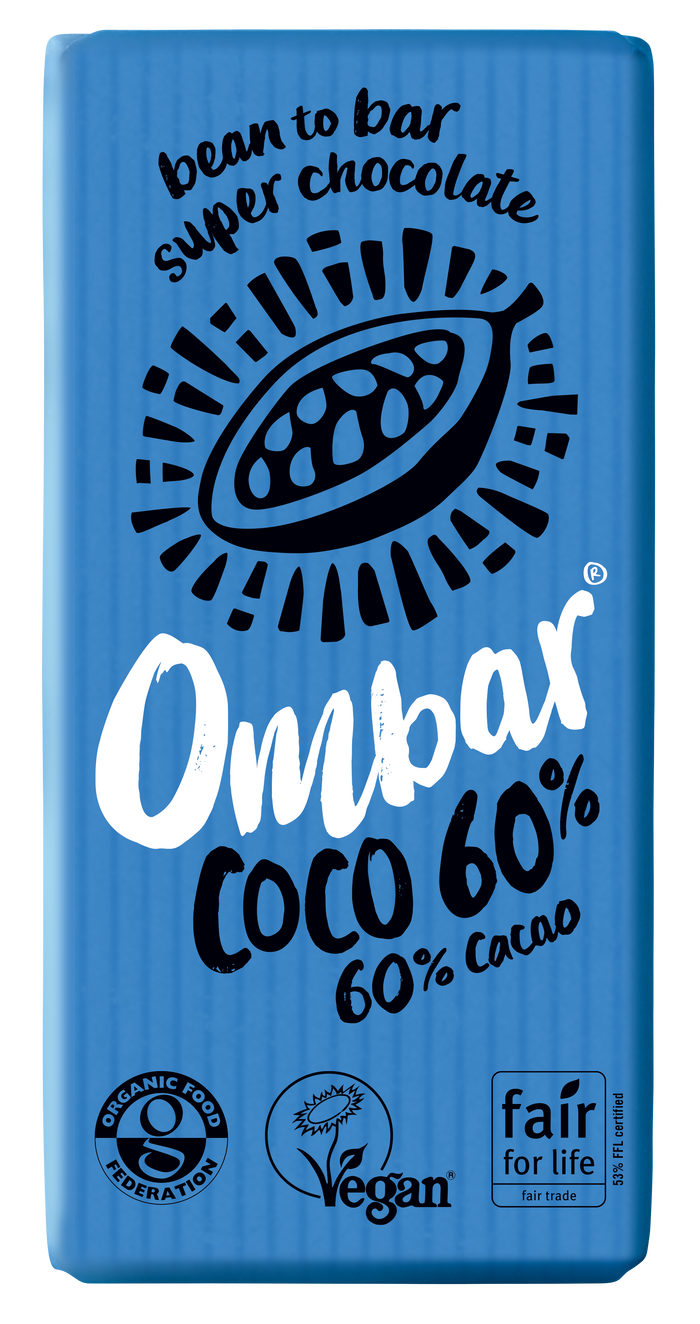 Ombar kokosnoot 60% cacao rauwe chocoladebar 10 x 35 g