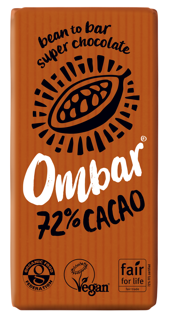 Ombar donker 72% rauwe chocoladebar 10 x 35 g