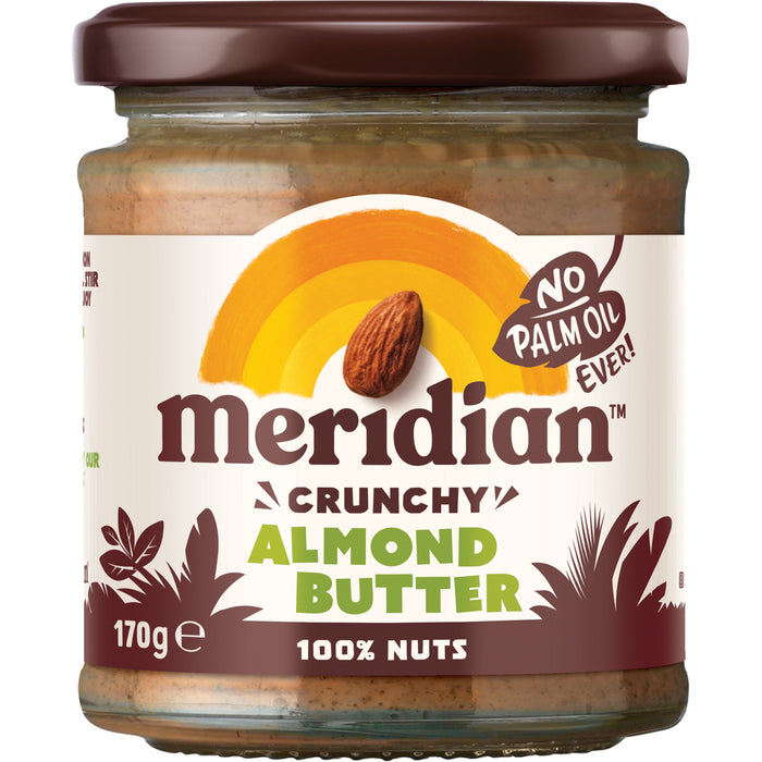 Meridian Crunchy Almond Butter 100% Nuts 6 x 170g