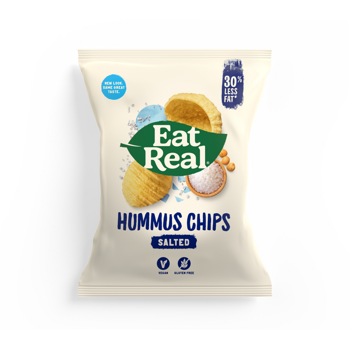 Essen Sie echte gesalzene Hummus -Chips 10 x 135 g