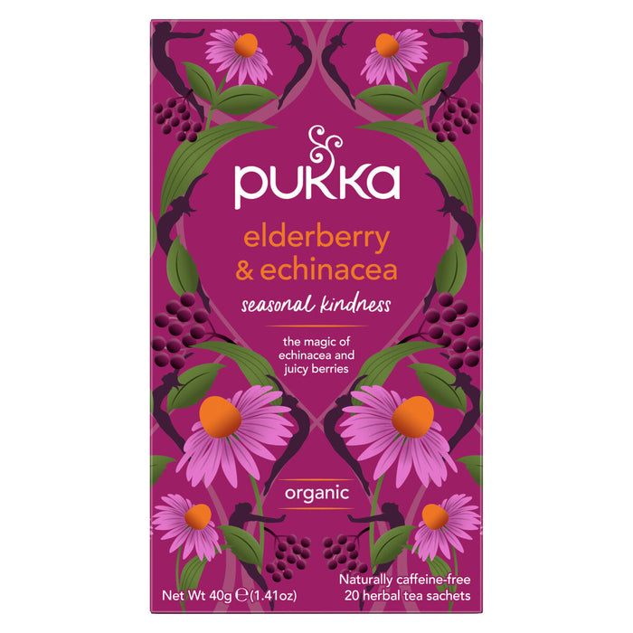 Pukka Elderberry & Echinacea Tea 20 Bags x 4