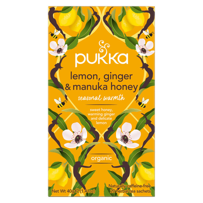 Pukka Lemon, Ginger & Manuka Honey Tea 20 Bags X 4