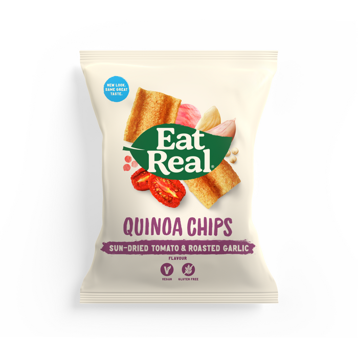 Mangez de vraies chips de quinoa tomate et à l'ail 10 x 90g