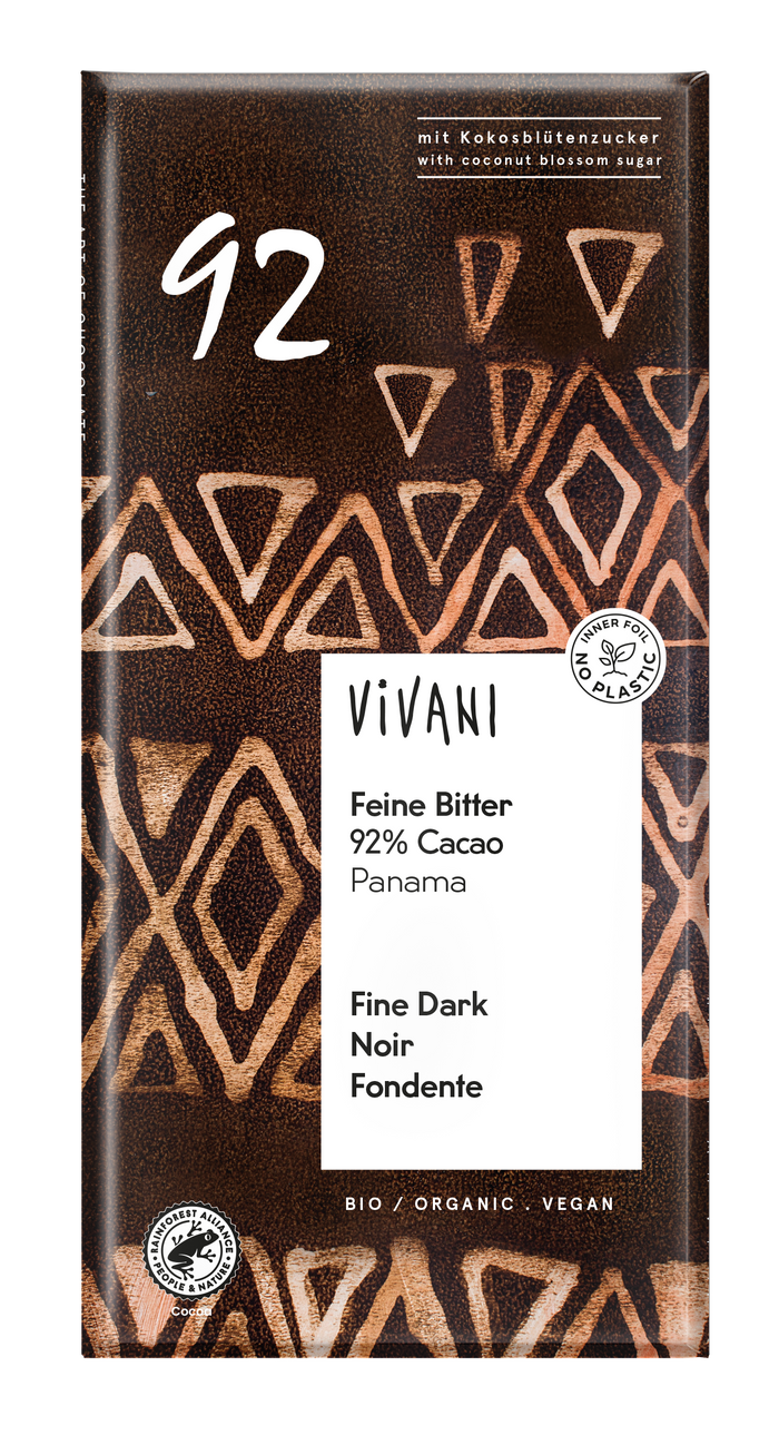 Vivani 92% CACAO Donkere chocoladebar 10 x 80G