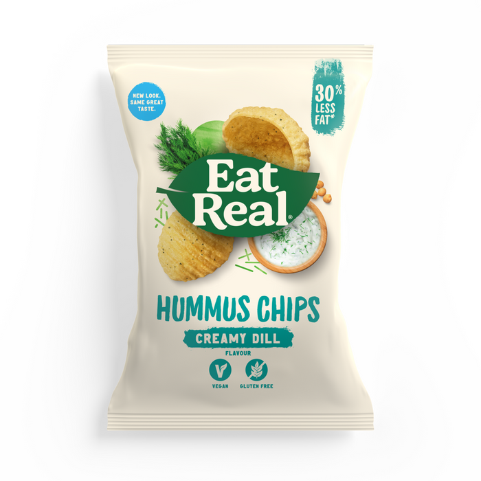 Essen Sie echte cremige Dill Hummus -Chips 10 x 135g