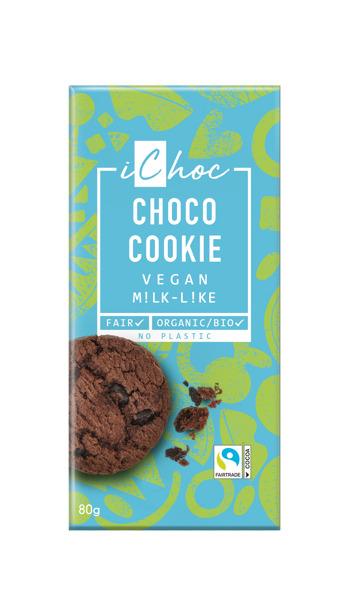 ICHOC Organic Choco Cookie Bar 10 x 80G