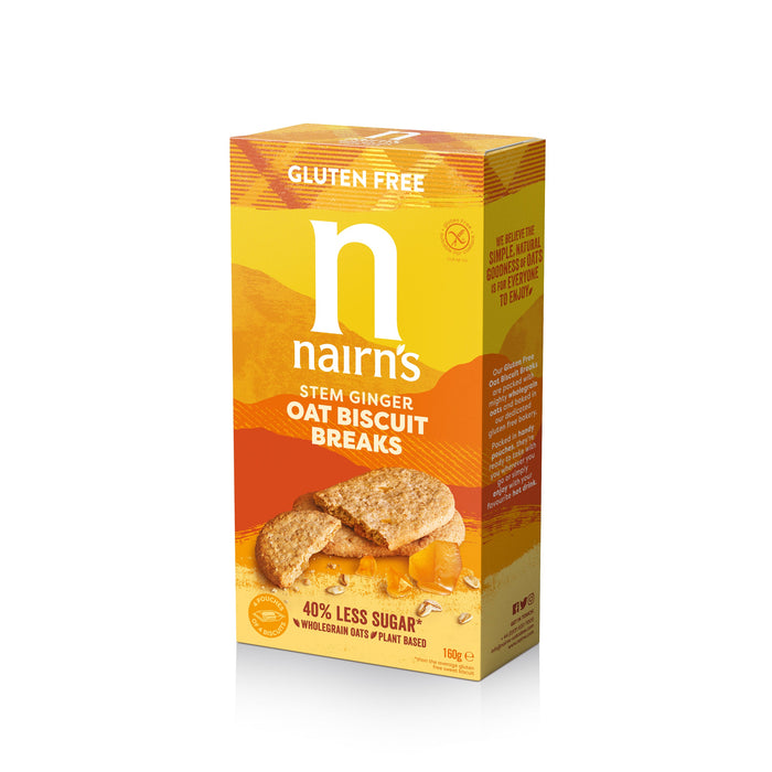 Nairns Biscuit Breaks Oats & Stem Ginger 12 x 160g