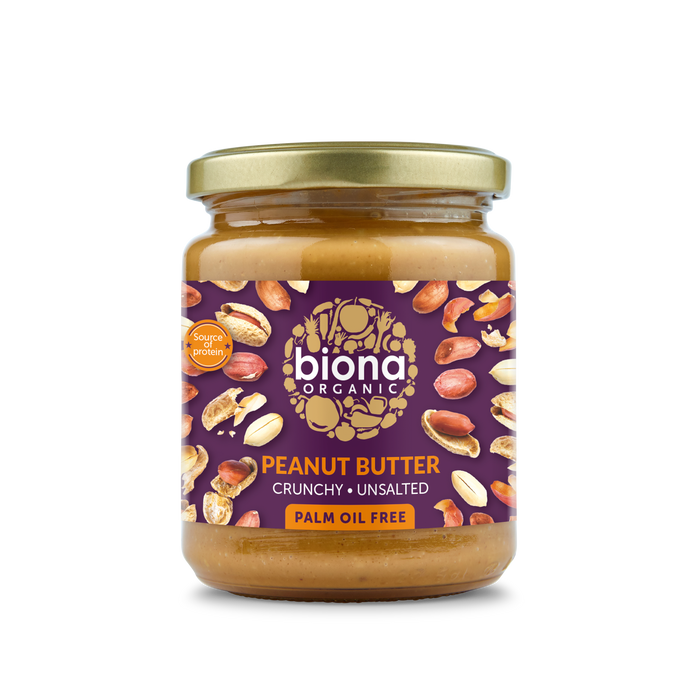 Biona Erdnussbutter knusprig und ungesalzen 6 x 250 g