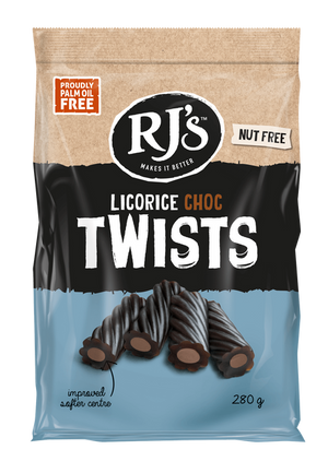 Soft Eating Liquorice Choc Twists 39522B Default Title / 12x280g