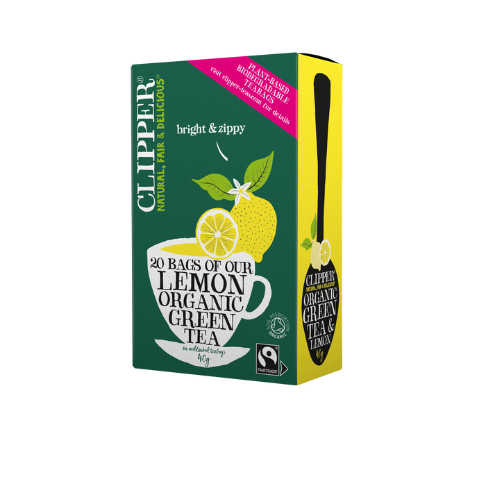 Thé vert biologique Clipper avec des sacs au citron x 6