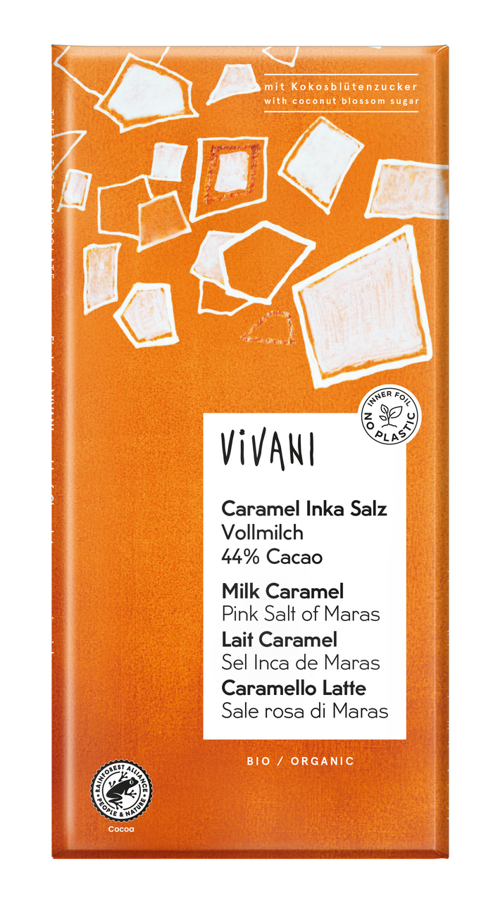 Vivani Milk Caramel & Pink Salt of Maras Bar 10 x 80g