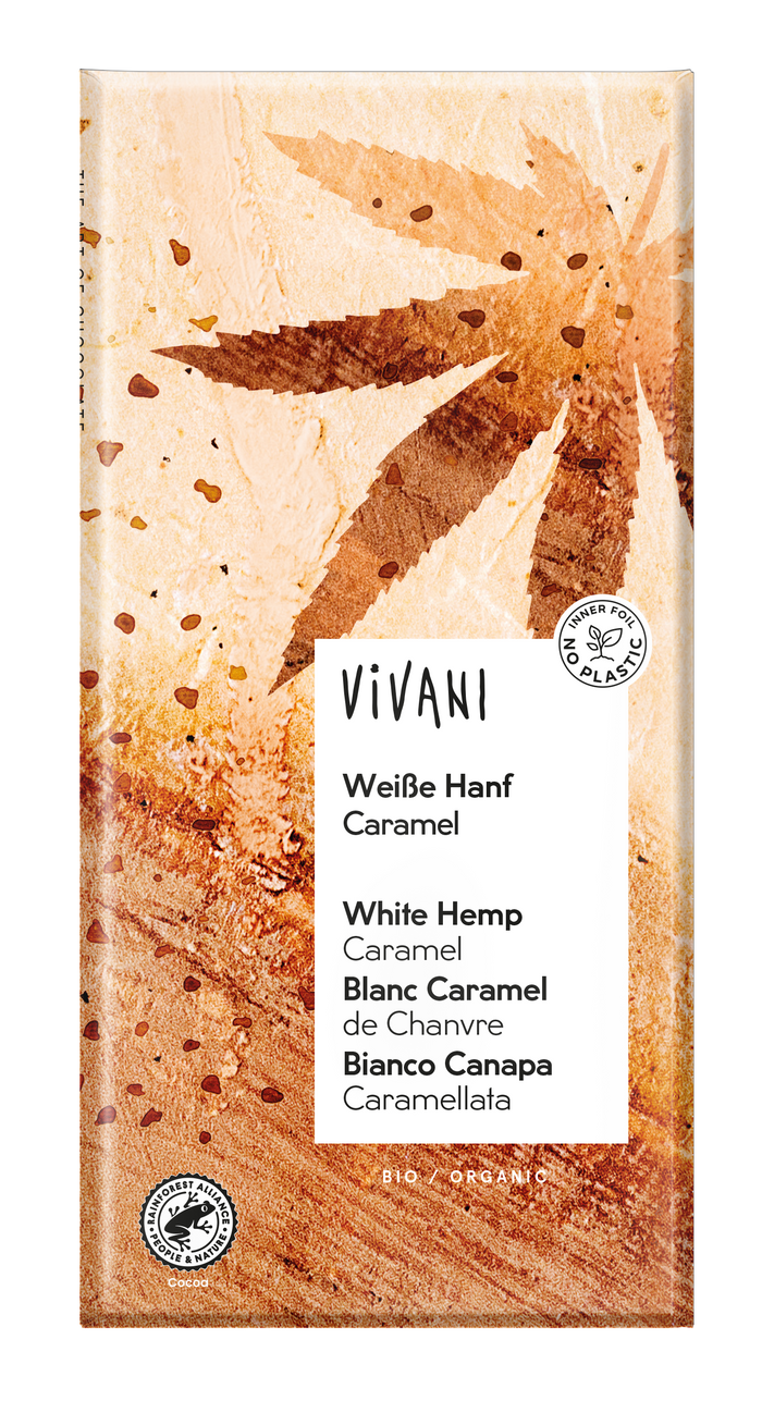 Vivani White Chocolate, Canna e Caramel Bar 10 x 80g