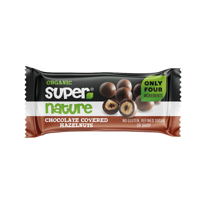 Supernature Organic Chocolate Covered Hazelnuts 15 x 40g