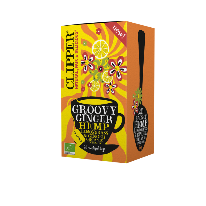 Clipper Organic Groovy Ginger Hemp Tea 20 Bags x 4