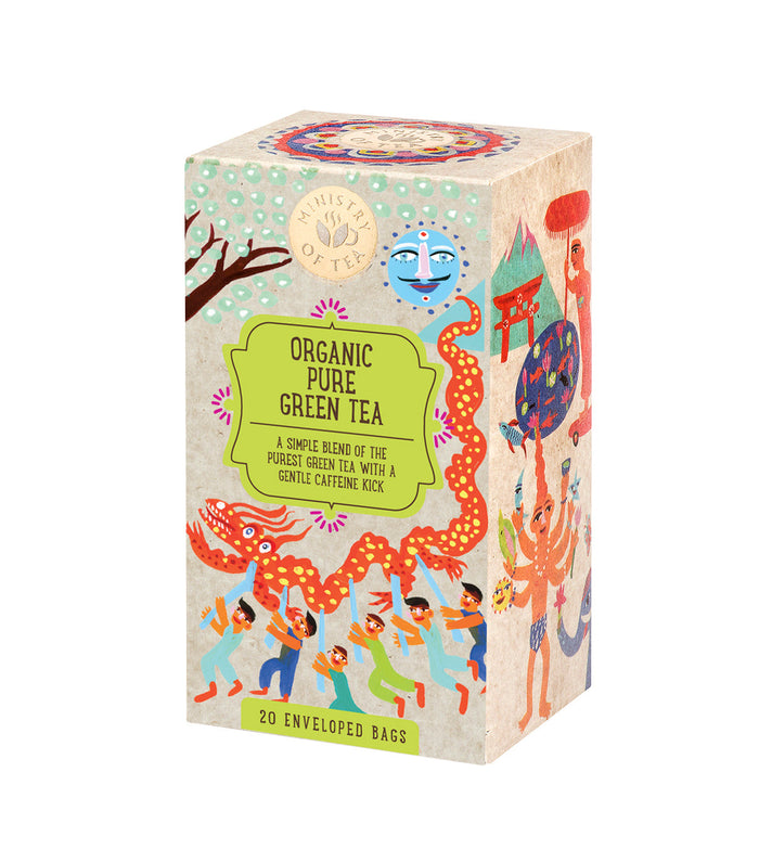 Ministero del tè Organic Organic Pure Green Tea 20 Borse x 6