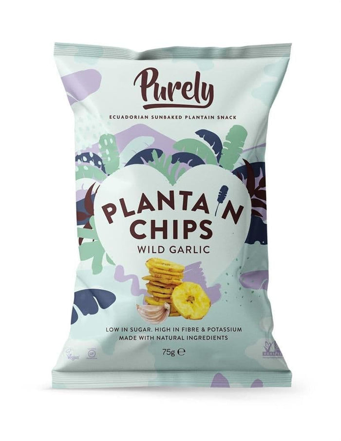 Purely Wild Garlic Plantain Chips 10 x 75g