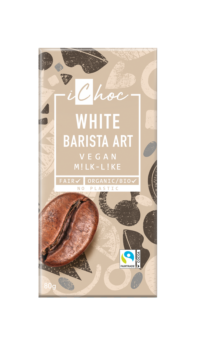 iChoc White Barista Art Rice Chocolate Bar 10 x 80g