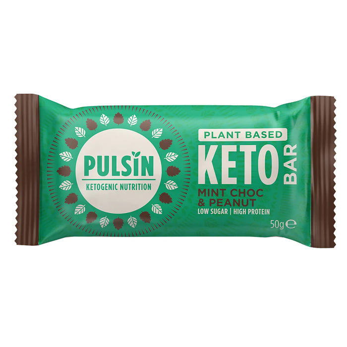 Pulsin Mint Choc & Peanut Keto Bar 18 x 50g