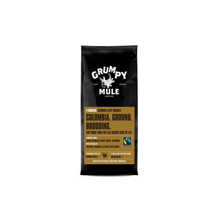 Grumpy Mule Colombia Cafe Equidad Ground Coffee 6 x 227g