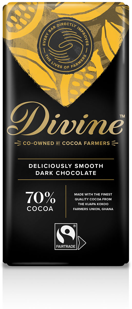 Barra scura divina 70% di cioccolato fondente 15 x 90g