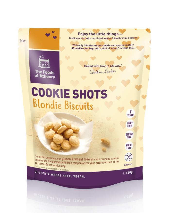 Lebensmittel von Athenry Blondie Cookie Shots 12 x 120g