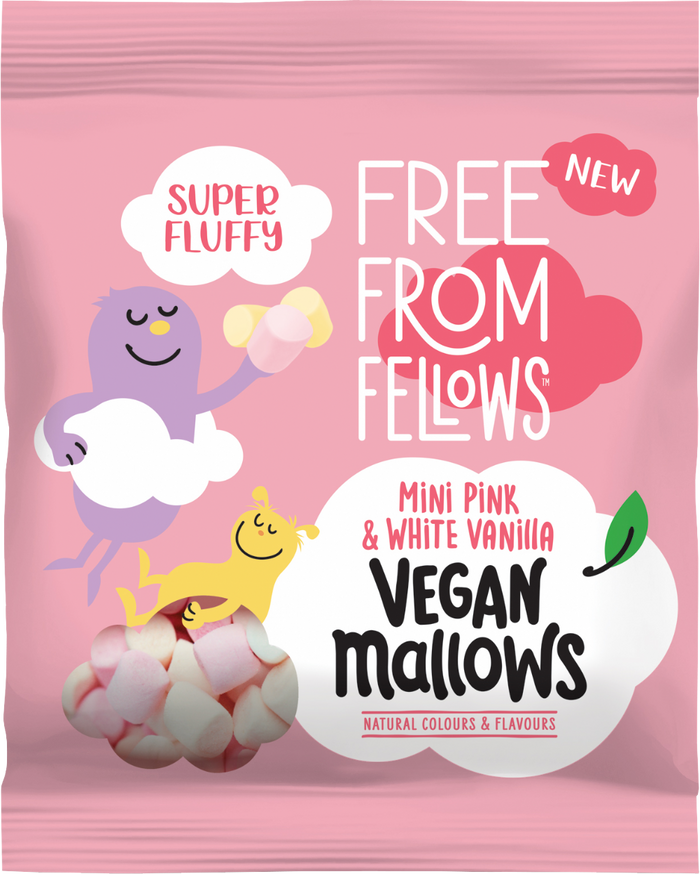 Free From Fellows Mini Pink & White Vanilla Mallows 10 x 105g