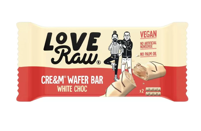 LoveRaw White Chocolate Filled Wafer Bar 12 x 43g