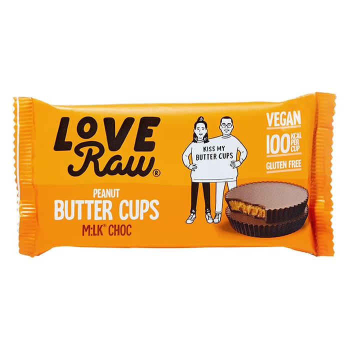 LoveRaw M*lk Choc Peanut Butter Cups 18 x 34g