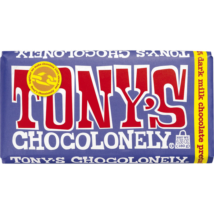 Tony's Chocolonely Dark & ​​Milk Chocolate, Pretzel & Toffee Bar 15 x 180G